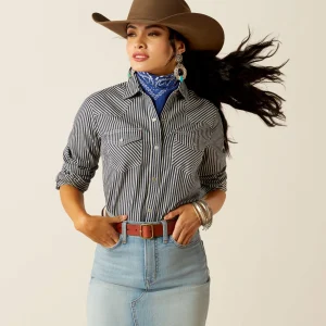 Shop Railroad Stripe Western Shirt Damen Westernhemden | Oberteile & T-Shirts