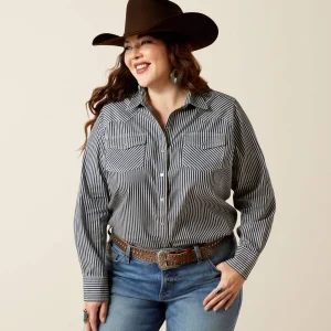 Shop Railroad Stripe Western Shirt Damen Westernhemden | Oberteile & T-Shirts