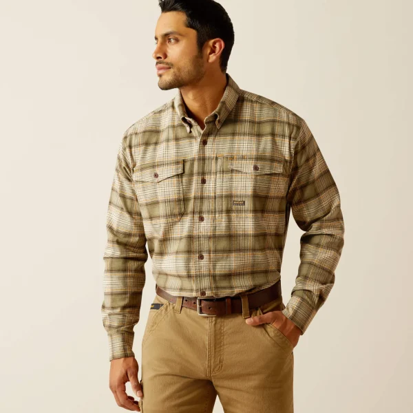 New Rebar Flannel DuraStretch Work Shirt Herren Tops & T-Shirts | Work