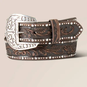 Outlet Studded Tooled Embossed Belt Damen Gürtel | Gürtel